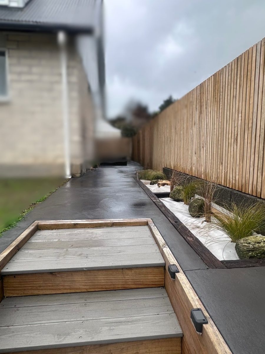 Steps, path and fence
